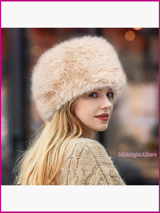 Winter Faux Fur Ushanka Hat Russian Style Warm Fluffy Bucket Cap main image 5
